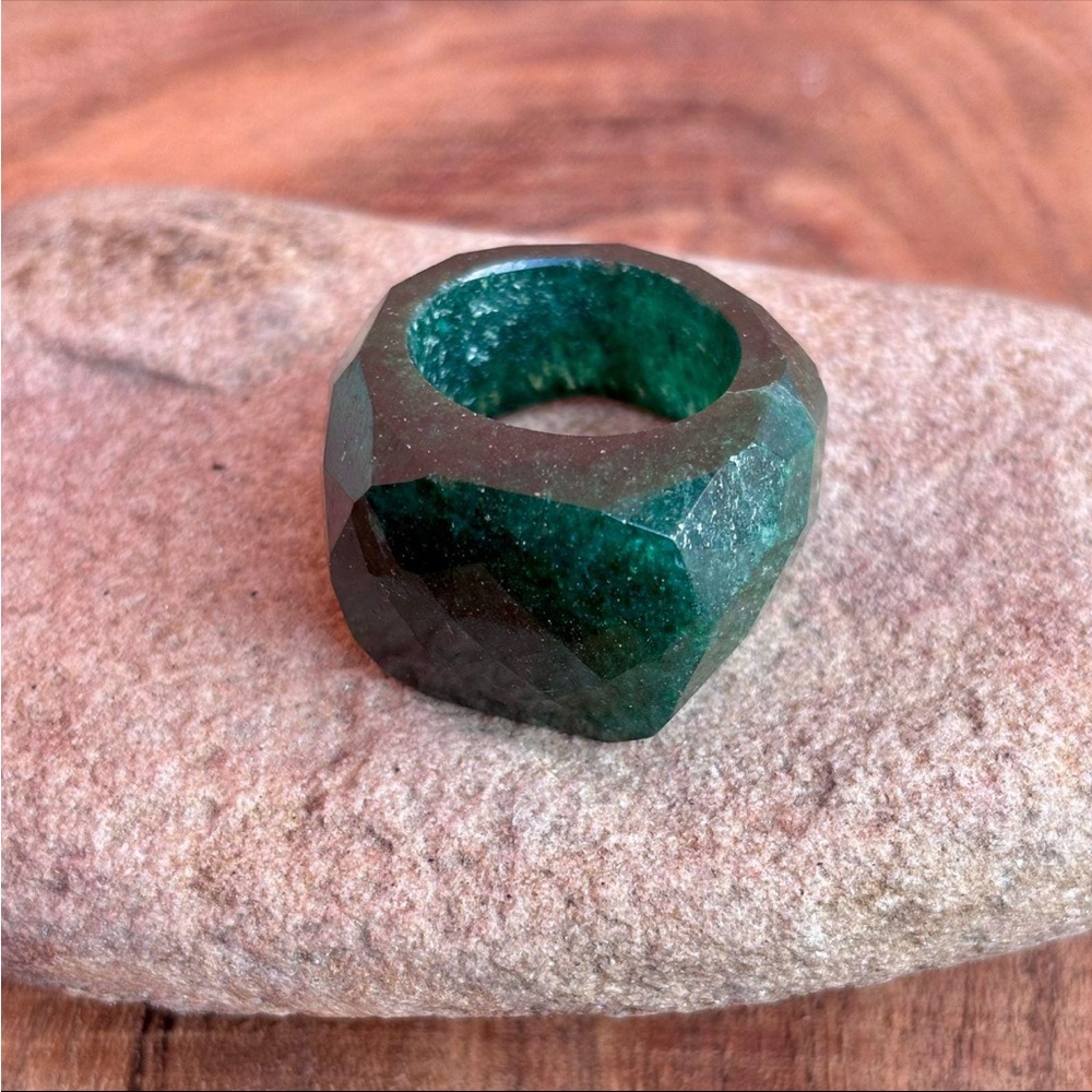 Handcrafted Faceted Green Aventurine Gemstone